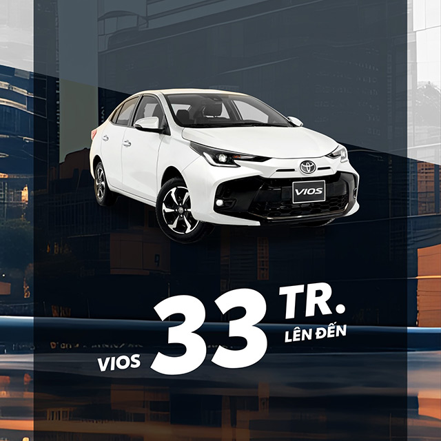 toyota vios quảng ngãi ưu đãi lên đến 33 triệu 